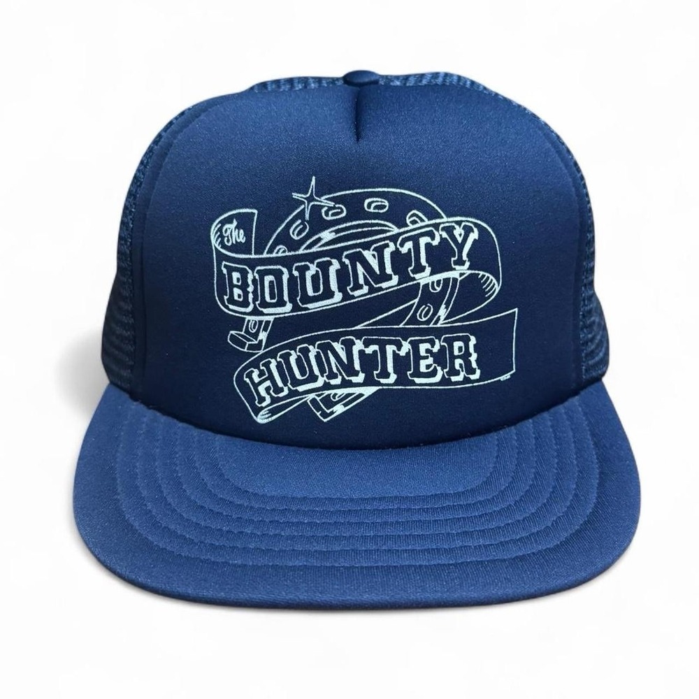 Vintage Irish Navy Blue Bounty Hunter Lucky Horse Shoe Mesh Snapback Hat OSFA
